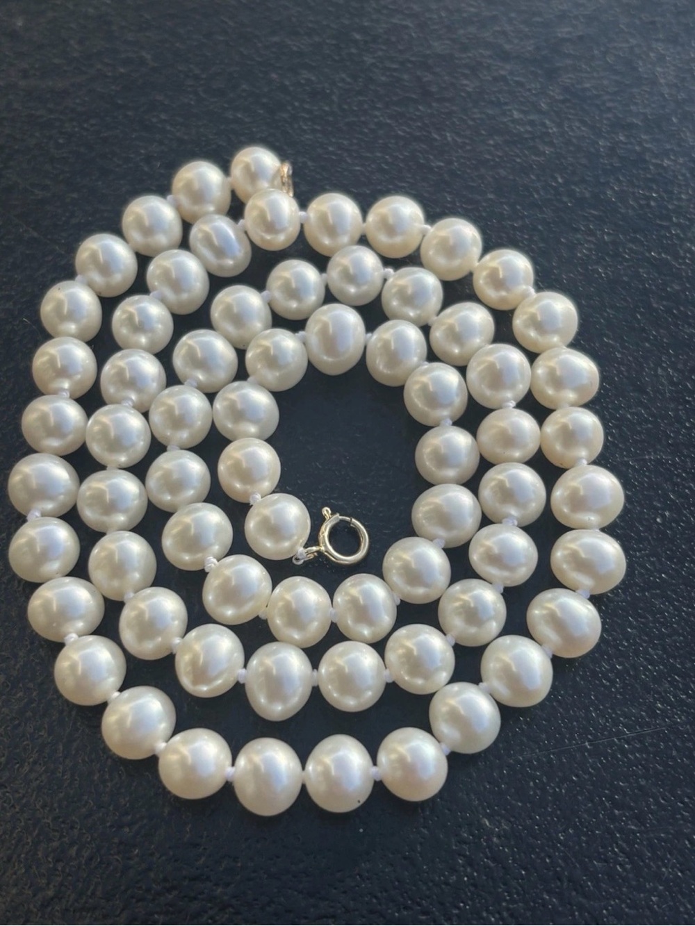 14k Gold Classic White Pearl Cultured Strand Necklace - Elegant Women’s Jewelry